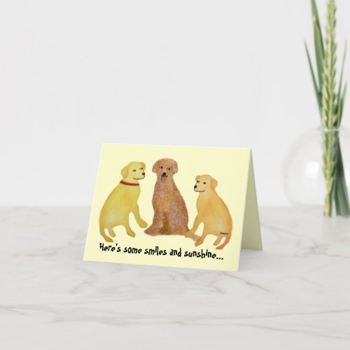 Golden Labrador Retrievers Get Well Card