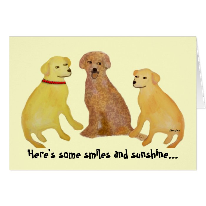 Golden Labrador Retrievers Get Well Card