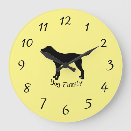 Golden labrador Silhouette  Large Clock