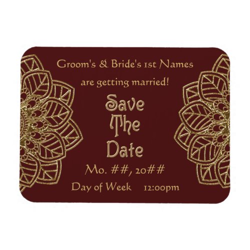 Golden Lace Save The Date Magnet Magnet