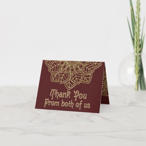 Golden Lace Thank You Note Thank You Card