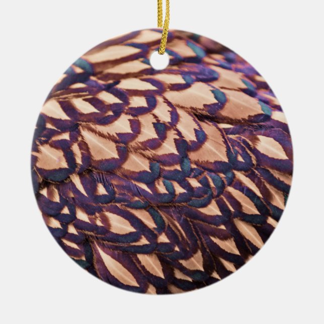 Golden Laced Wyandotte Chicken Ceramic Ornament (Front)