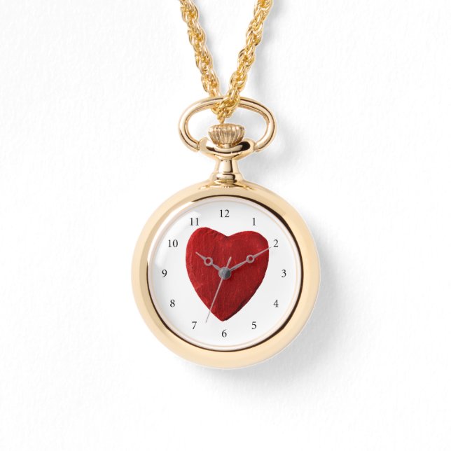 Golden ladies watch with heart (Front)