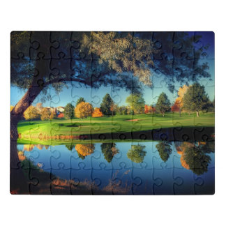Golden Lakeside Serenity Puzzle