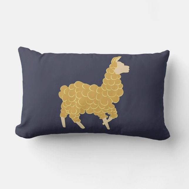 Golden Lama Lumbar Cushion/ Pillow (Front)