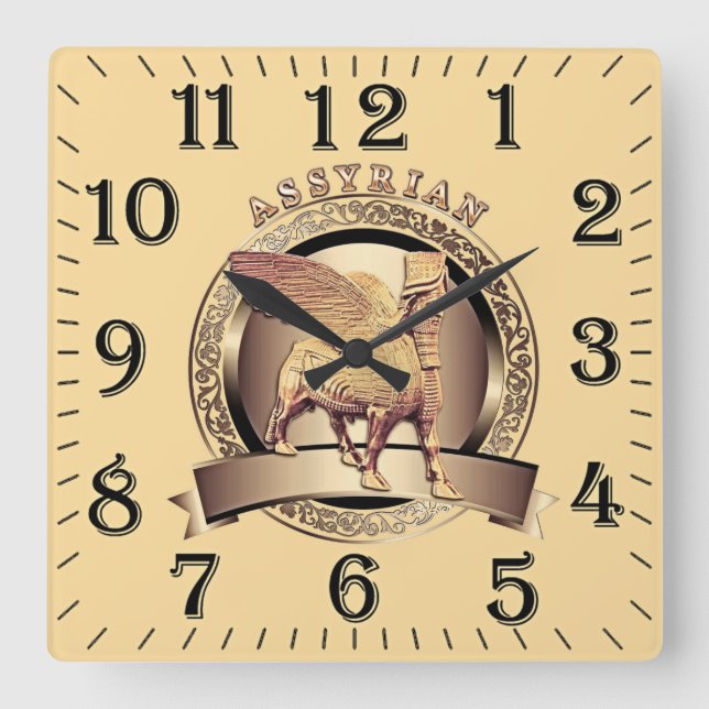 Golden Lamassu Acrylic Wall Clock (Front)