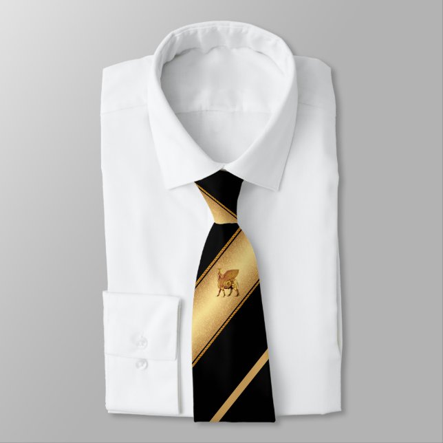 Golden Lamassu Neck Tie (Tied)