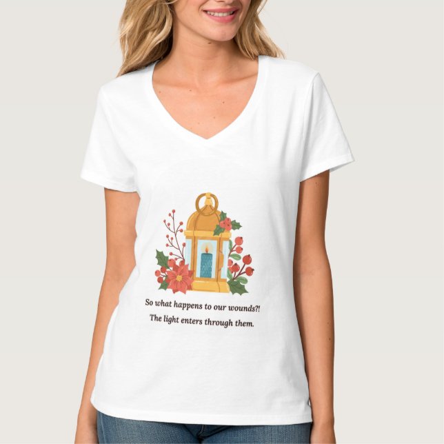 Golden Lantern | Healing Light & Spiritual Hope T-Shirt (Front)