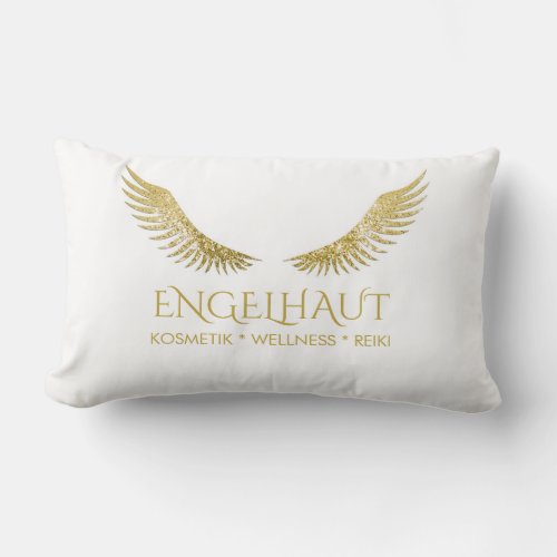 Golden Lash Wings Simple White_customized Lumbar Pillow