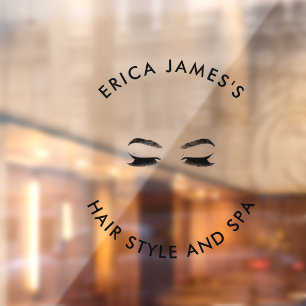 Golden Lashes & Brow Beauty Salon Window Cling