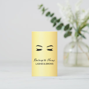 Golden Lashes & Brows Beauty Salon Loyalty Card