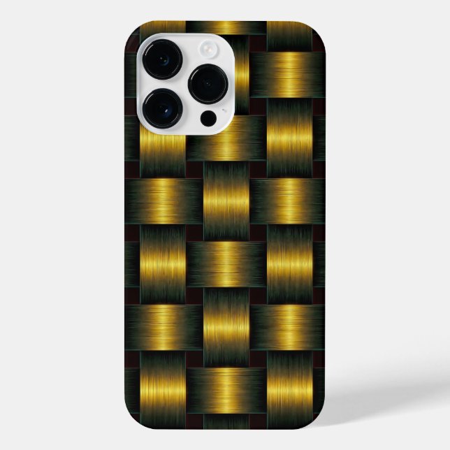 Golden Lattice Black Gold iPhone Case (Back)