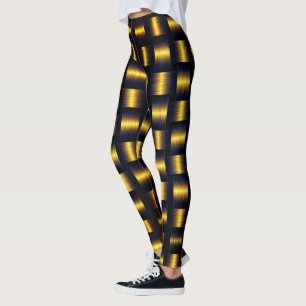 Golden Lattice Black Gold Leggings