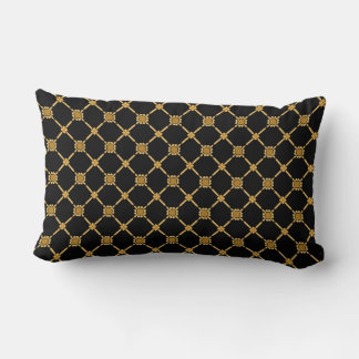 Golden Lattice Elegance Lumbar Pillow