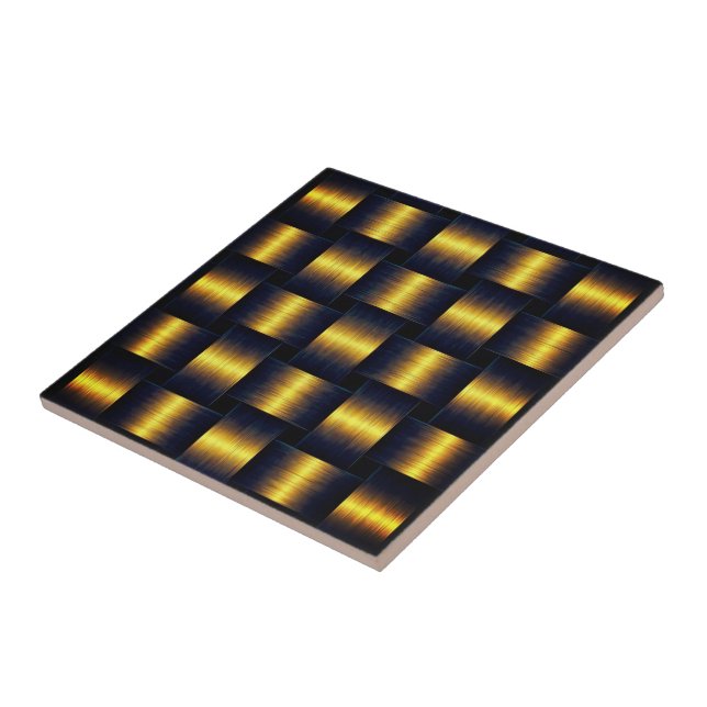 Golden Lattice - Gold Ceramic Tile (Side)