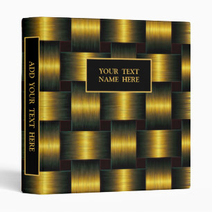 Golden Lattice - Gold - Personalized 3 Ring Binder