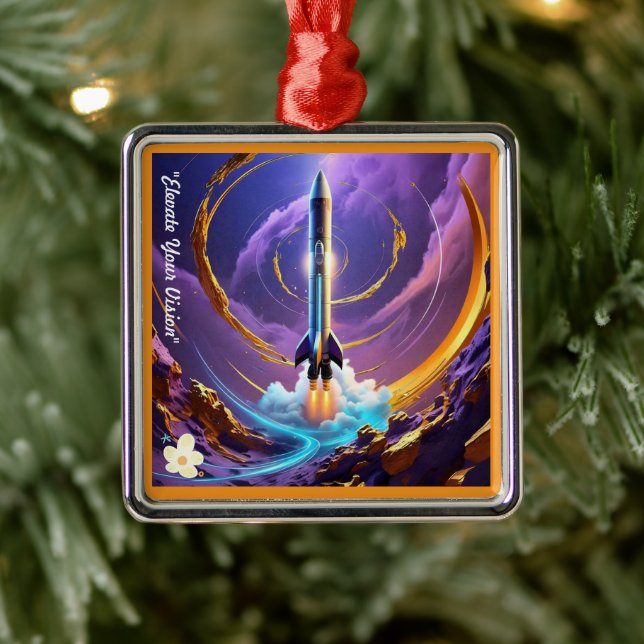 "Golden Launch" Metal Ornament (Tree)
