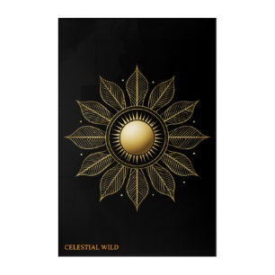 Golden Laurel Aura Acrylic Wall Art
