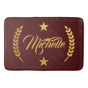 Golden Laurel Wreath Bath Mat