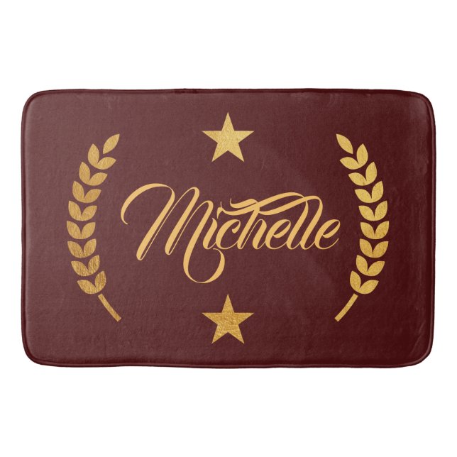 Golden Laurel Wreath Bath Mat (Front)