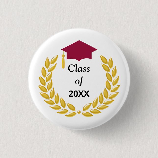 Golden Laurel Wreath Class of 20XX Button (Front)