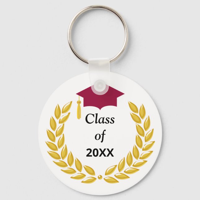 Golden Laurel Wreath Class of 20XX Keychain (Front)