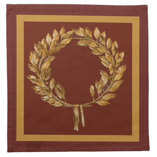 Golden Laurel Wreath Cloth Napkin