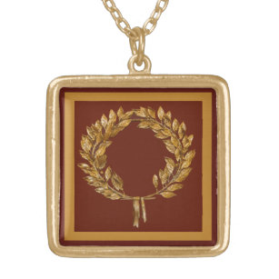 Golden Laurel Wreath Gold Plated Necklace