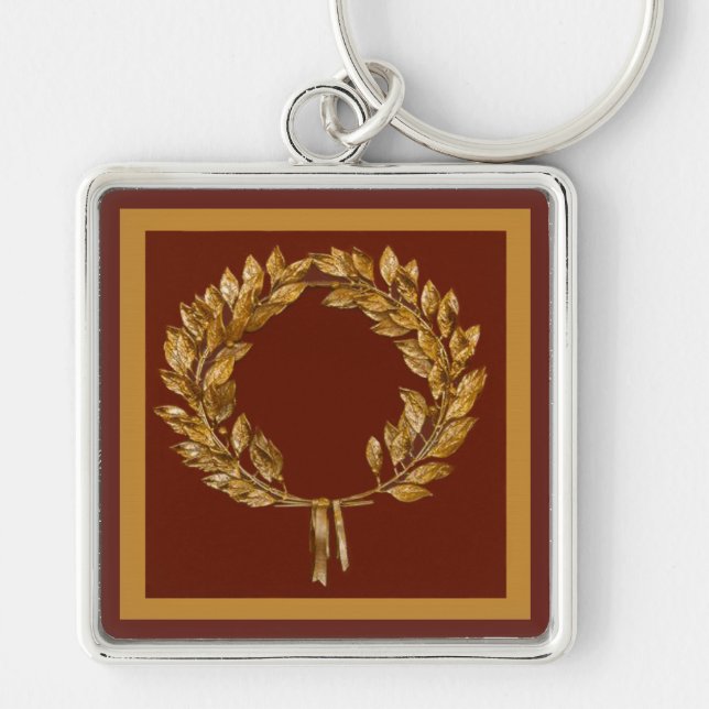 Golden Laurel Wreath Keychain (Front)