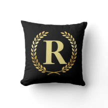 Golden Laurel Wreath Personalized Initial 