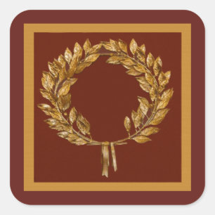 Golden Laurel Wreath Sticker