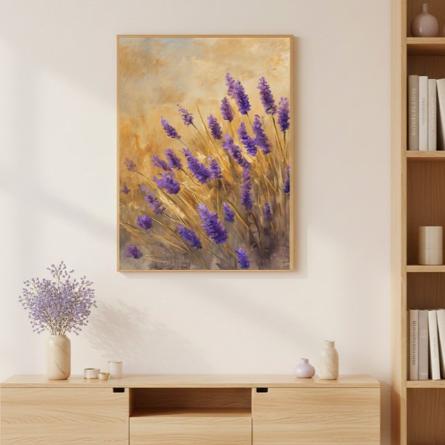 Golden Lavender Field Wall Art Print Poster (Creator Uploaded)