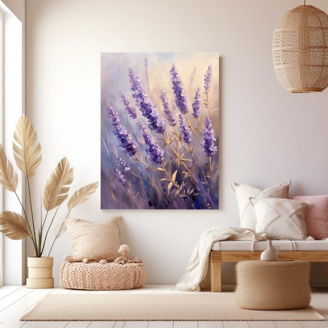 Golden Lavender Wall Art Print | Vertical Canvas (Creator Uploaded)