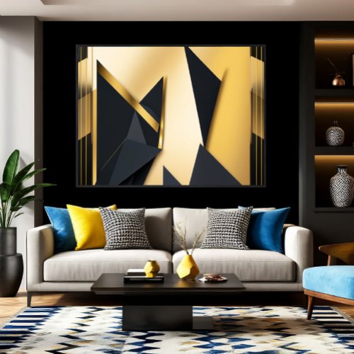 Golden Layered Geometry Canvas Print