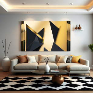 Golden Layered Geometry Poster
