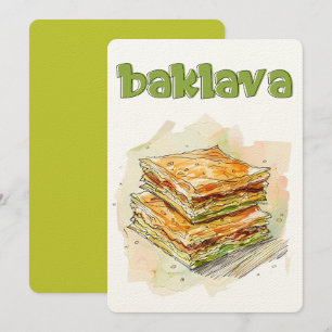 Golden Layers of Delight: Baklava بقلاوة فستق حلبي Invitation