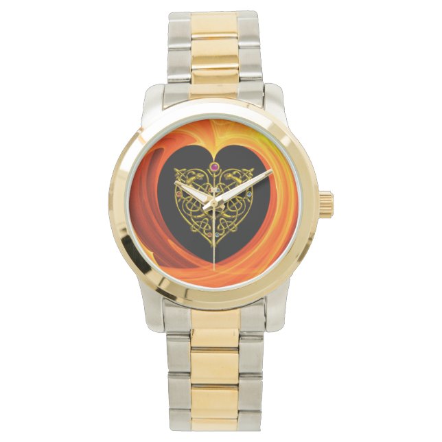 GOLDEN LEAF,  black orange yellow Watch (Front)