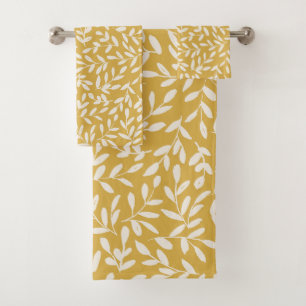 Golden Leaf - Botanical Comfort in Golden Yellow Bath Towel Set