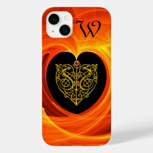 GOLDEN LEAF CELTIC KNOT HEART Black Orange Yellow Case_Mate iPhone 14 Plus Case