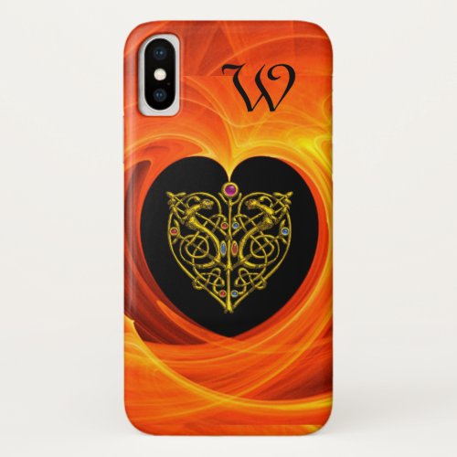 GOLDEN LEAF  CELTIC KNOTS black orange yellow iPhone X Case