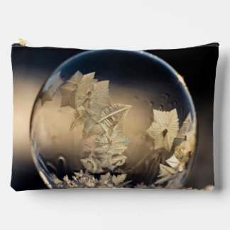 Golden Leaf Filled Bubble in Snow Accessory Pouch
