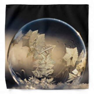 Golden Leaf Filled Bubble in Snow Bandana