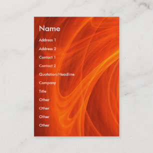 GOLDEN LEAF IN ORANGE FRACTAL SWIRLS BUSINESS CARD