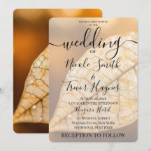 Golden Leaf Orange Bokeh Wedding