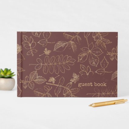 Golden Leaf Pattern Wedding Gold/Burgundy ID655