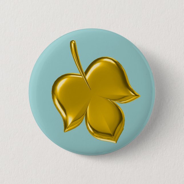 GOLDEN LEAF PINBACK BUTTON (Front)