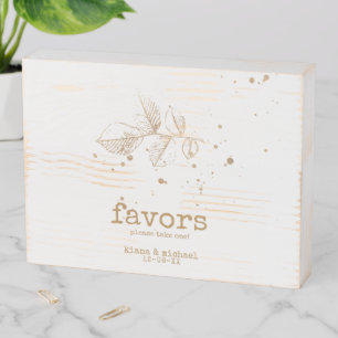 Golden Leaf Wedding Favors ID655 Wooden Box Sign