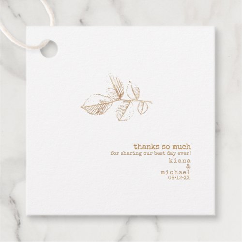 Golden Leaf Wedding ID655 Favor Tags