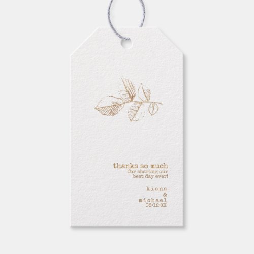 Golden Leaf Wedding ID655 Gift Tags