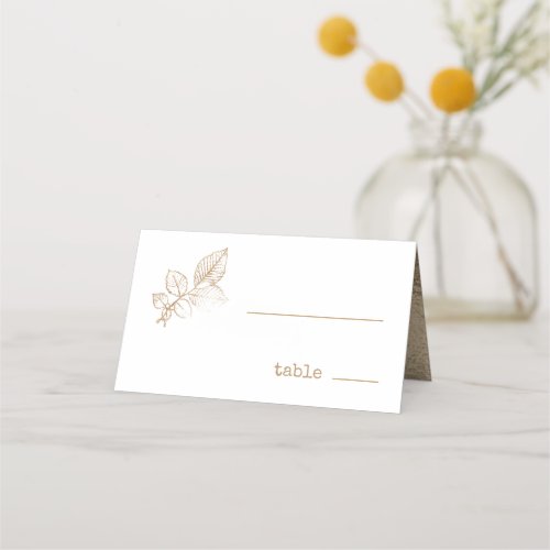 Golden Leaf Wedding ID655 Place Card